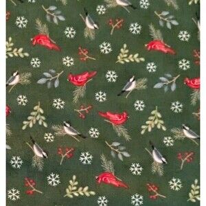 1 Yard Moda Fabric Deb Strain Woodland Winter Christmas Cardinal Chickadee Quilt